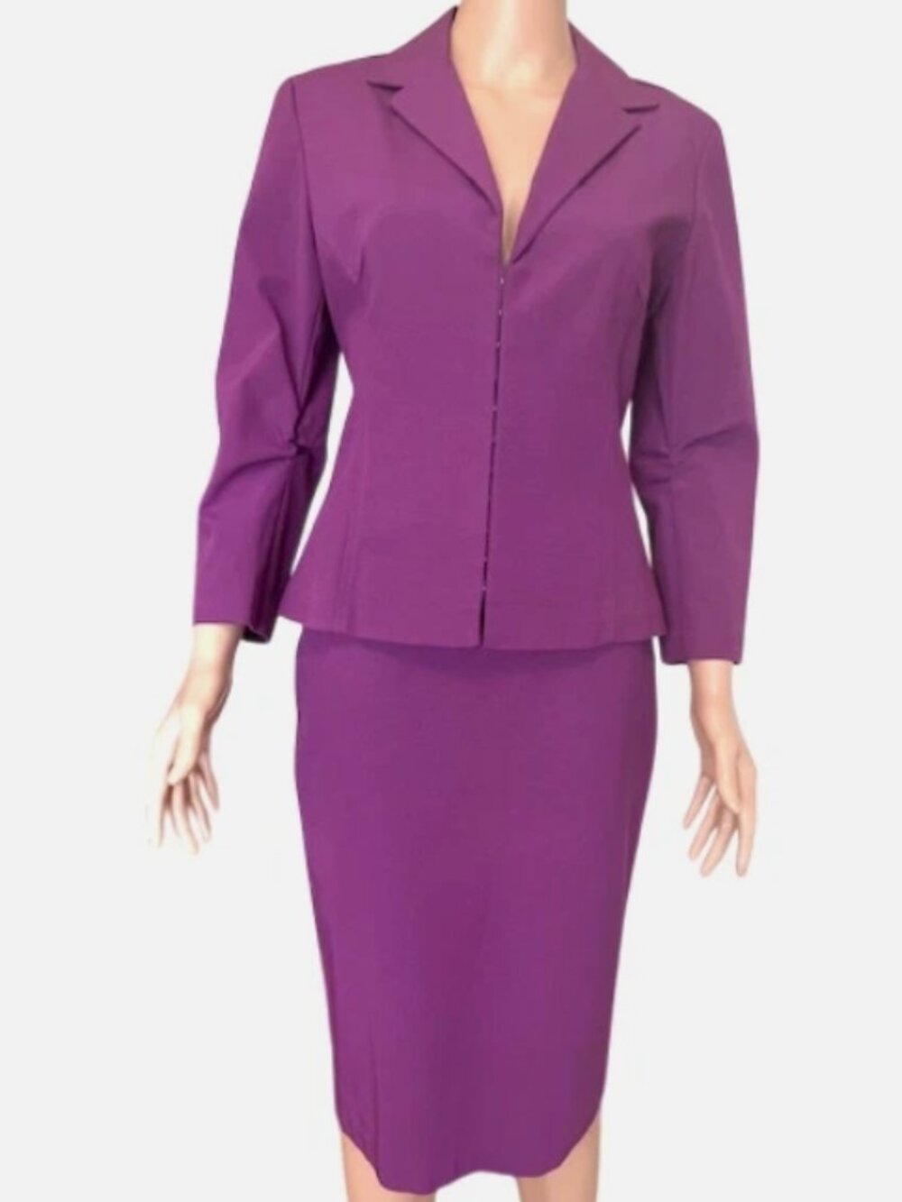 Maria Bianca Nero Skirt Suit Medium Plum Holiday Cocktail Partys Wedding